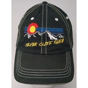Colorado Mountains Silver Cliff‎ Ranch Baseball Cap Hat VTG State Resort Black